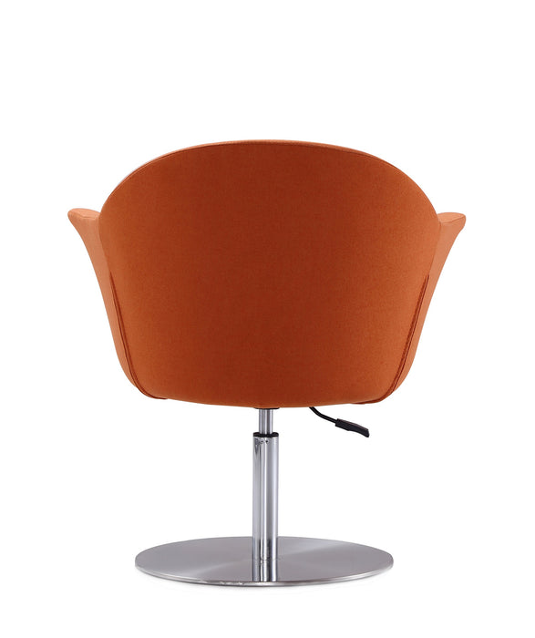 Manhattan Comfort Voyager Brushed Metal Woven Swivel Adjustable Accent Chair - Orange
