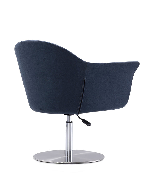 Manhattan Comfort Voyager Brushed Metal Woven Swivel Adjustable Accent Chair - Smokey Blue