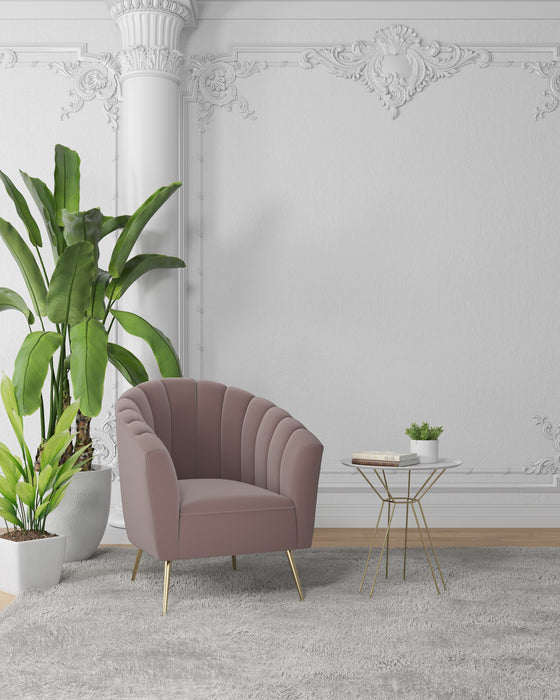 Manhattan Comfort Rosemont Velvet Accent Chair - Blush & Gold