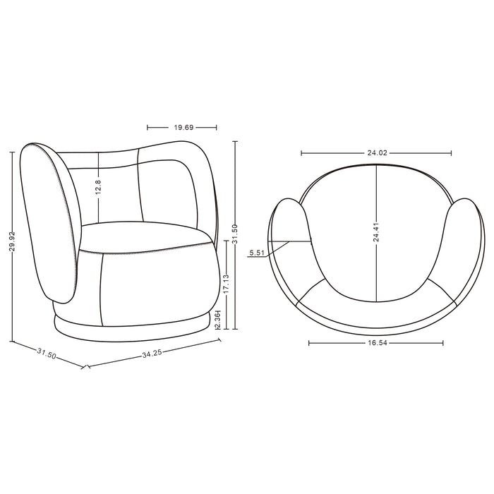 Manhattan Comfort Contemporary Siri Linen Weave Accent Chair with Pillows - Wheat