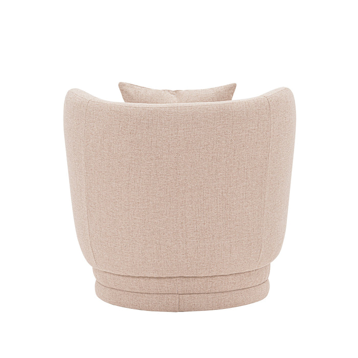 Manhattan Comfort Contemporary Siri Linen Weave Accent Chair with Pillows - Wheat