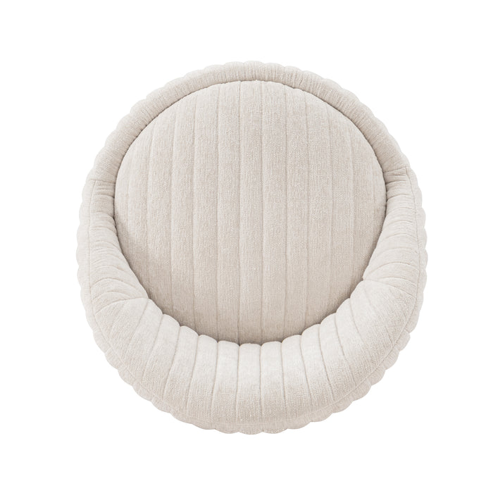 Manhattan Comfort Modern Leela Swivel Chenille Accent Chair - Cream