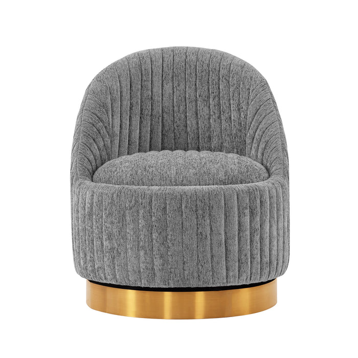 Manhattan Comfort Modern Leela Swivel Chenille Accent Chair - Grey