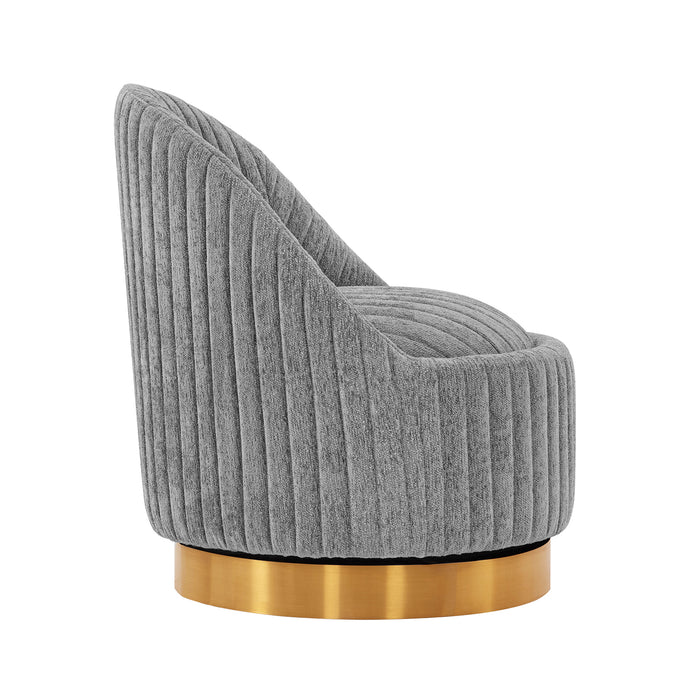 Manhattan Comfort Modern Leela Swivel Chenille Accent Chair - Grey