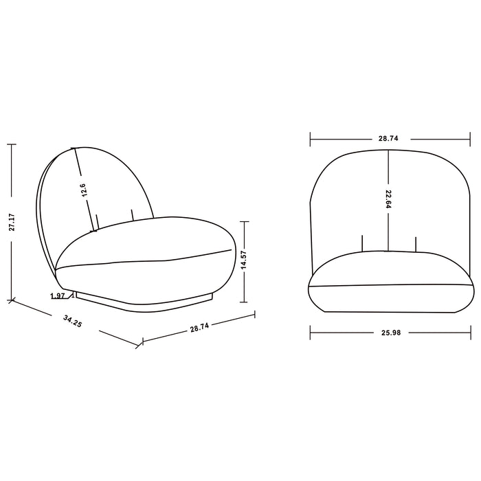 Manhattan Comfort Modern Edina Chenille Accent Chair - White