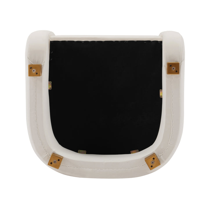 Manhattan Comfort Modern Amirah Velvet Accent Chair - White