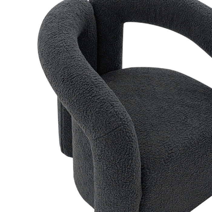 Manhattan Comfort Modern Darian Chenille Accent Chair - Black