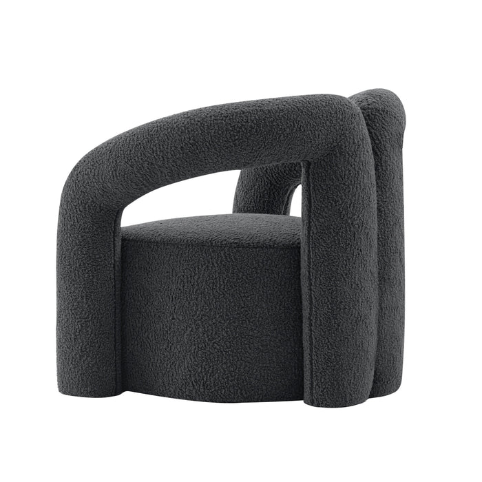 Manhattan Comfort Modern Darian Chenille Accent Chair - Black