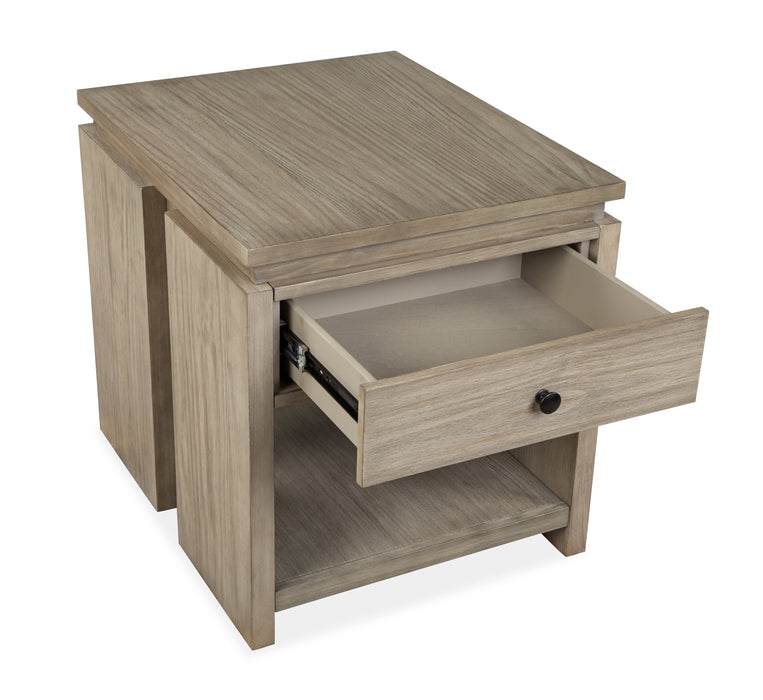 Addams 22\" End Table with Storage - Stone Harbor Grey
