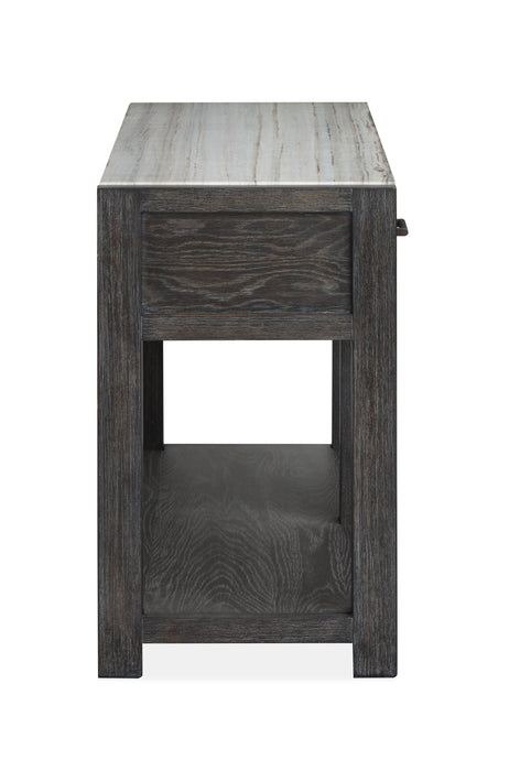 Alders 56\" Marble Top Sofa Table with Storage - Ravenwood Black