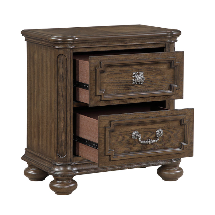 Ambrose Bedside 2-Drawer Nightstand, 28\"W x 29\"H – Brown
