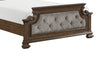 Ambrose Panel Bed with Headboard & Frame, Wooden, Fabric, Brown - Queen Size | Lit à panneaux Ambrose en bois et en tissu avec tête de lit et cadre de lit, brun - format grand lit