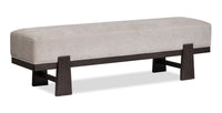 Arden Dining Bench with Cushion Fabric Seat, Wood, 47.24
