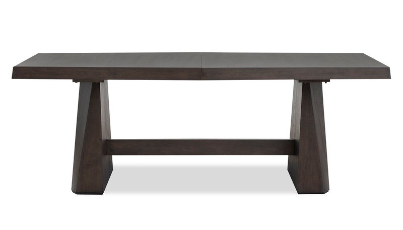 Arden Dining Extension Table with Trestle Base, 84-108\"W - Espresso Brown