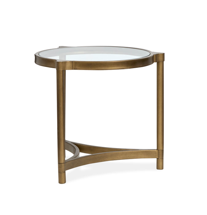 Arlington 23.88\" End Table with Glass Top - Aged Brass