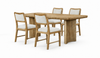 Austin 5pc Dining Set with Table & 4 Chairs, 84\"W - Taupe & Natural Oak Brown