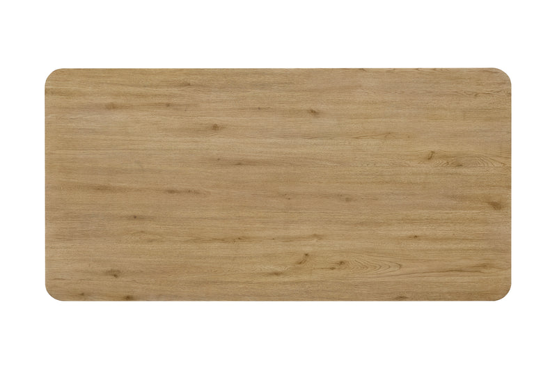 Austin Dining Table with Pedestal Base, 84\"W - Natural Oak Brown