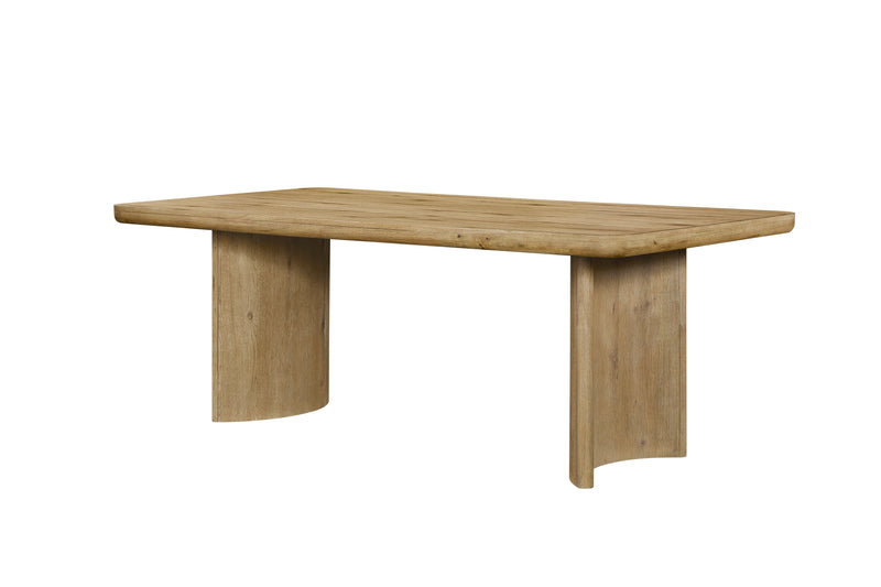 Austin Dining Table with Pedestal Base, 84\"W - Natural Oak Brown