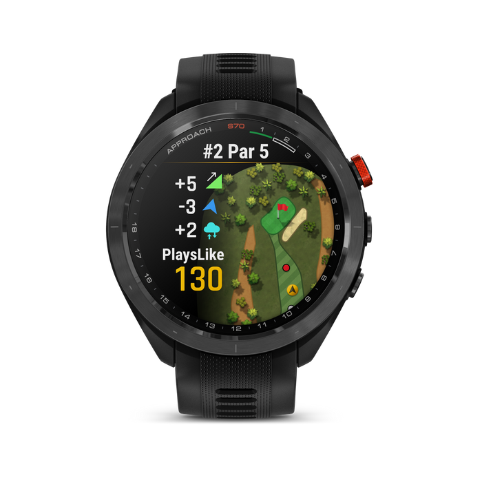 Garmin Approach® S70 Golf Gps Smartwatch - Sport And Health Tracker With Black Silicone Band