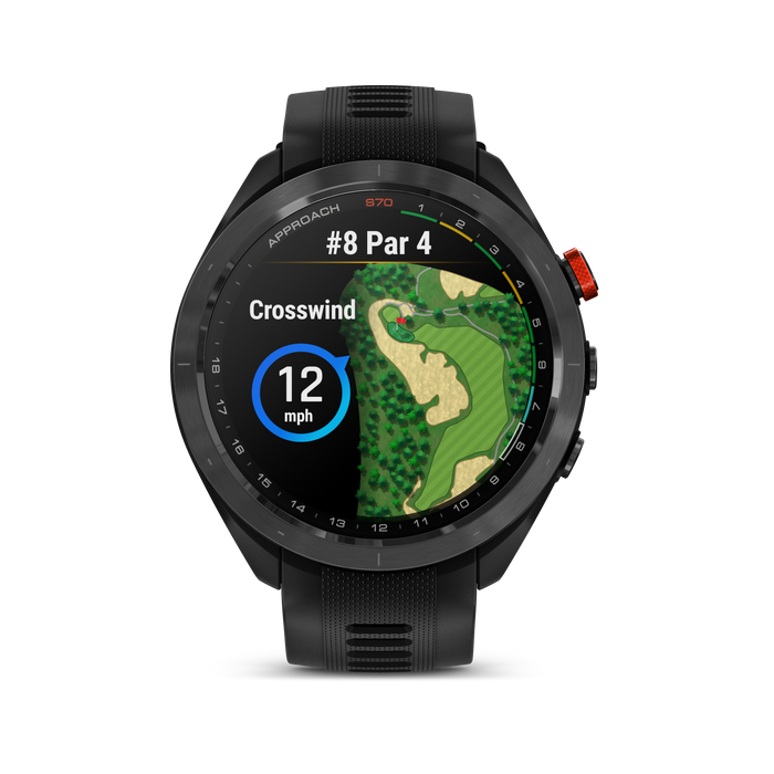 Garmin Approach® S70 Golf Gps Smartwatch - Sport And Health Tracker With Black Silicone Band