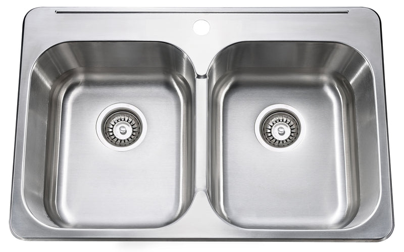 Bristol Sinks Drop In Stainless Steel Double Bowl Kitchen Sink - B211