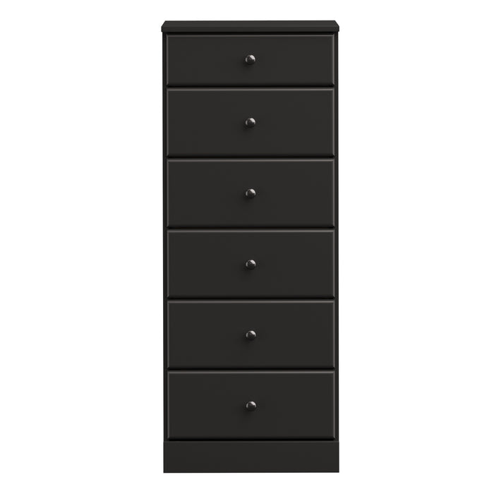 Astrid 6-Drawer Tall Chest - Black
