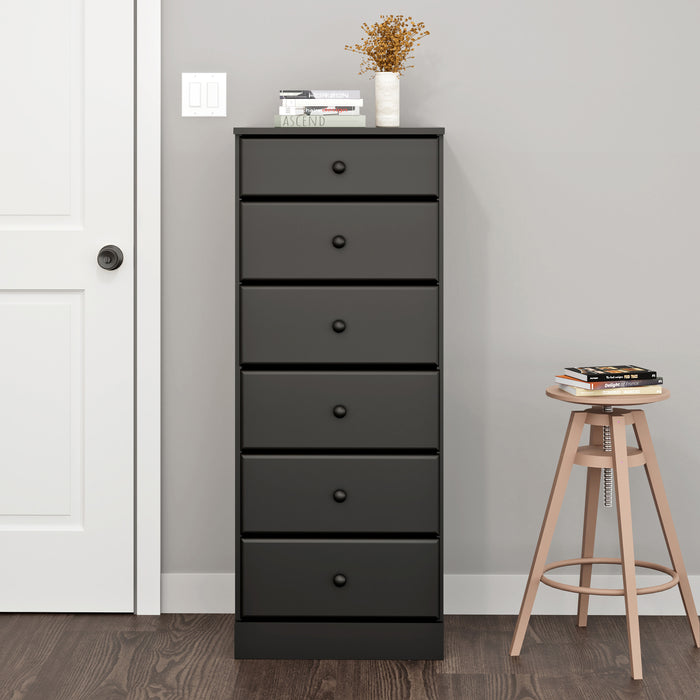 Astrid 6-Drawer Tall Chest - Black