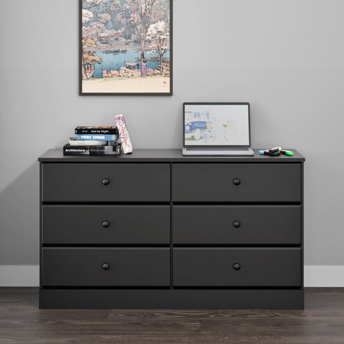 Astrid 6-Drawer Dresser - Black