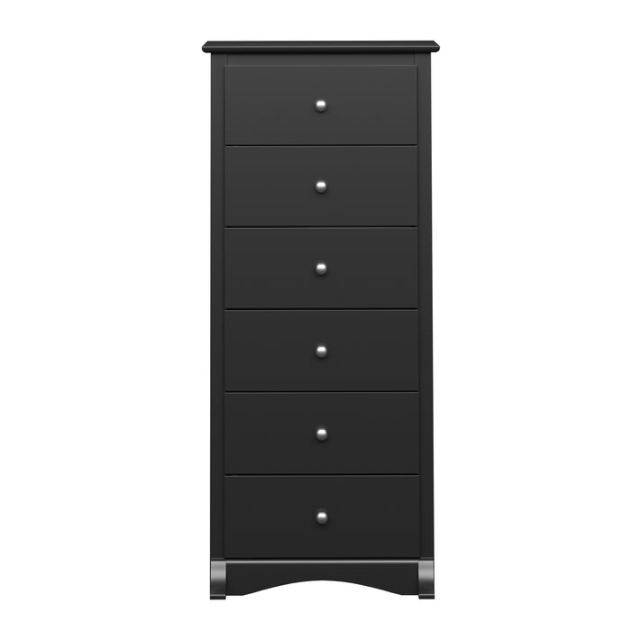 Jade Tall 6-Drawer Chest - Black