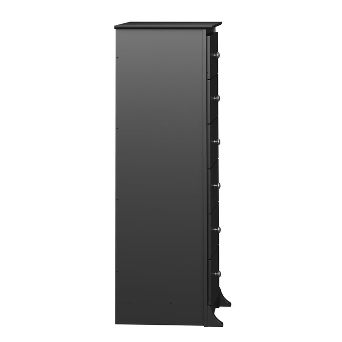 Jade Tall 6-Drawer Chest - Black
