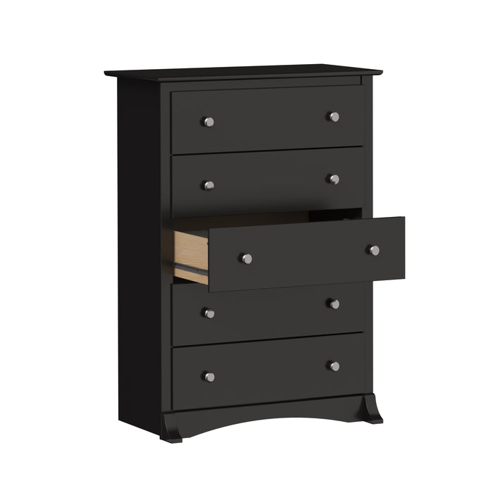 Jade 5-Drawer Chest - Black