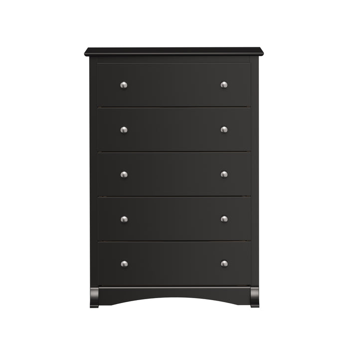 Jade 5-Drawer Chest - Black