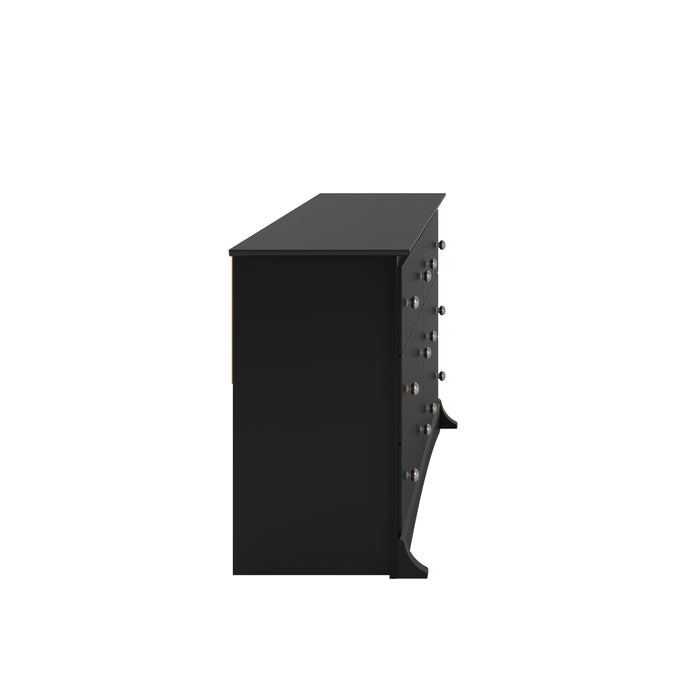 Jade 6-Drawer Dresser - Black