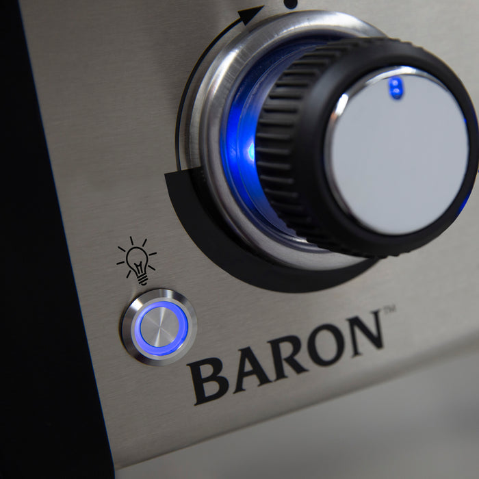 Broil King Baron™ 490 Pro Natural Gas Grill with Side Burner & Rear Rotisserie Burner in Black - 875247