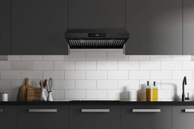 Hauslane 30\" Under Cabinet Matte Black Range Hood - UC-PS18BLK-30
