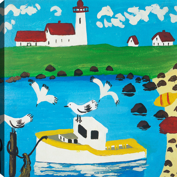 Birds & Boats Canvas Wall Art – 21\" x 21\" 