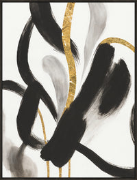 Gold Black Abstract Framed Canvas Art – 31