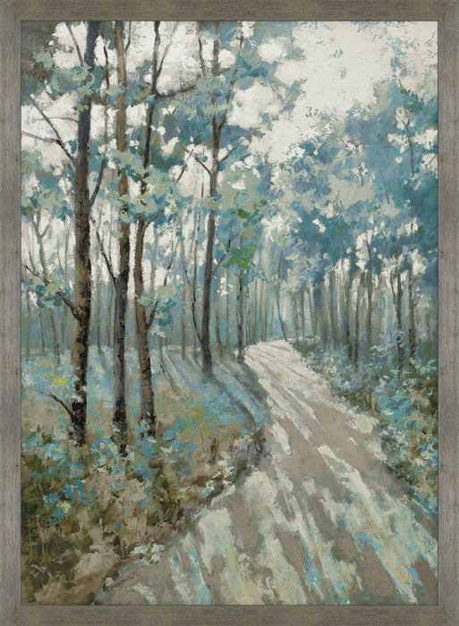 Teal Trees Framed Stucco Art – 22\" x 30\"