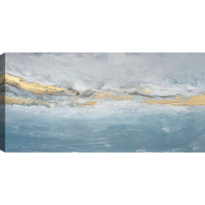 Blue Abstract Acrylic Painting – 30\" x 60\"