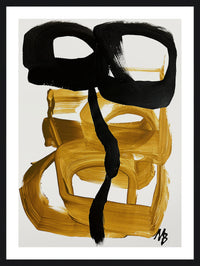 Black Dominates No. 13 Framed Artwork Raised Under Glass with Mat - 26