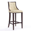 Manhattan Comfort Fifth Avenue 45\" Beech Wood Barstool - Cream & Walnut