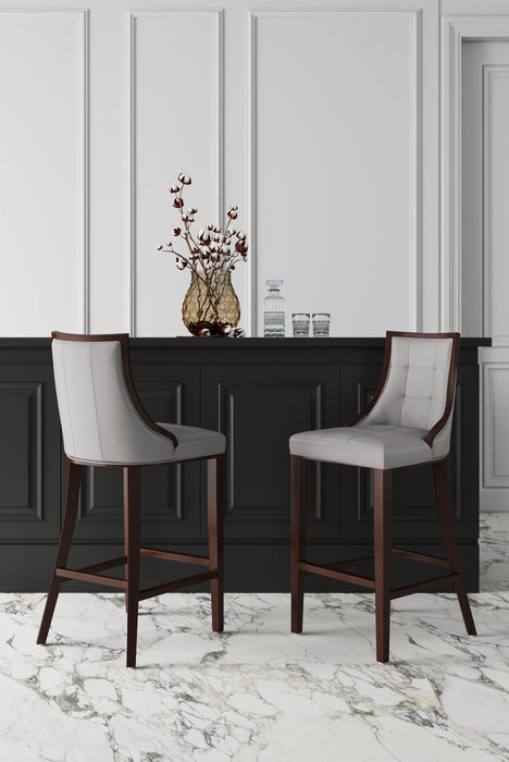 Manhattan Comfort Fifth Avenue Faux Leather Barstool - Light Grey