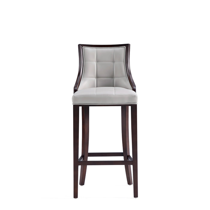 Manhattan Comfort Fifth Avenue Faux Leather Barstool - Light Grey
