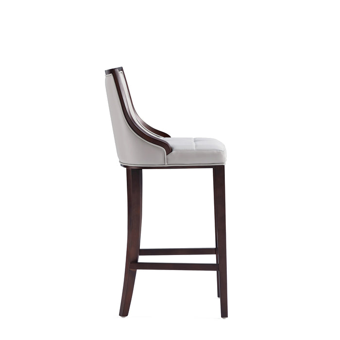 Manhattan Comfort Fifth Avenue Faux Leather Barstool - Light Grey