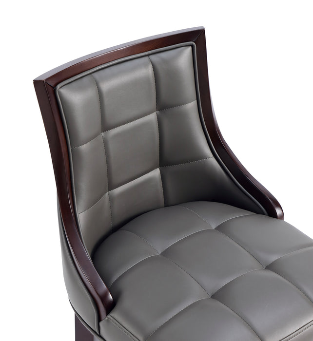 Manhattan Comfort Fifth Avenue Faux Leather Barstool - Pebble Grey