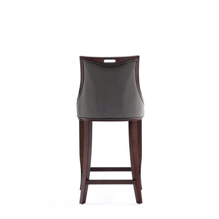 Manhattan Comfort Emperor Faux Leather Barstool - Pebble Grey