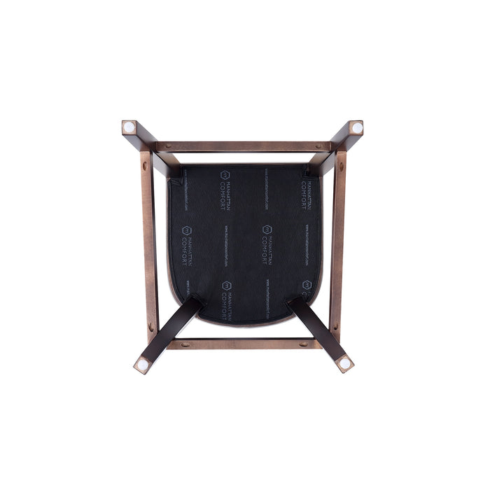 Manhattan Comfort Emperor Faux Leather Barstool - Pebble Grey