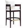 Manhattan Comfort Ritz 38\" Beech Wood Barstool - Ivory & Dark Walnut