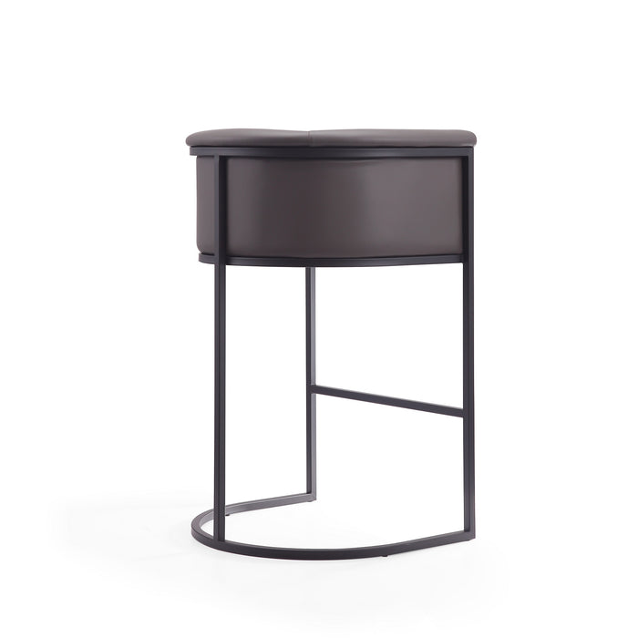 Manhattan Comfort Cosmopolitan 37.8\" Metal Barstool - Pebble & Black