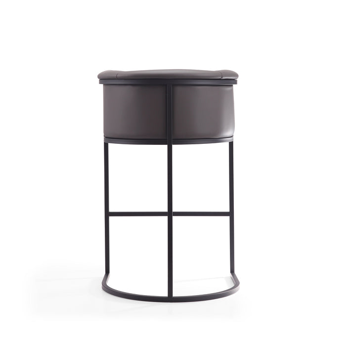 Manhattan Comfort Cosmopolitan 37.8\" Metal Barstool - Pebble & Black